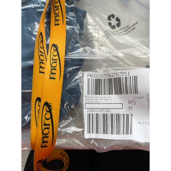 Denim & Co Essentials Favorite Jersey Round Neck Puff Sleeve Top Women Medium - Picture 2 of 6